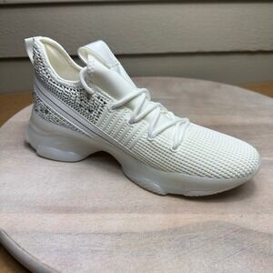 Madden Girl Womens Size 10 White Platform Shimmerr Rhinestone Sneakers Shoe New